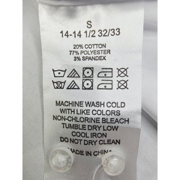 Lucky Brand slim Fit Stretch Size 14-14.5 32/33 Small Mens White L/S Shirt NWT - Picture 7 of 11